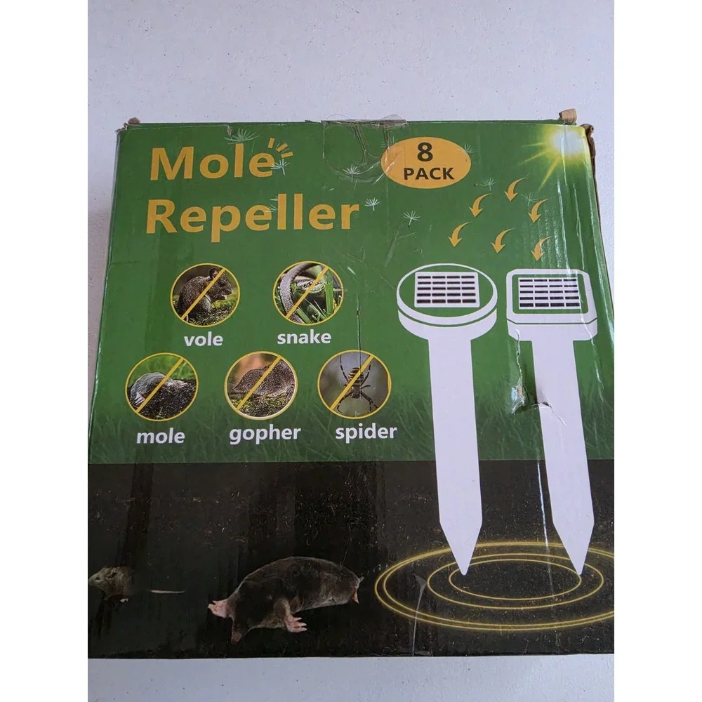 Mole Snake Spider Repeller Solar Ultrasonic Set Of 6